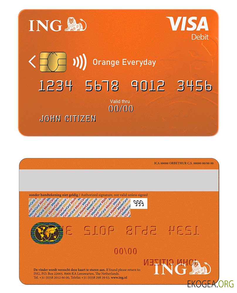 Pays Bas Carte visa ING Orange